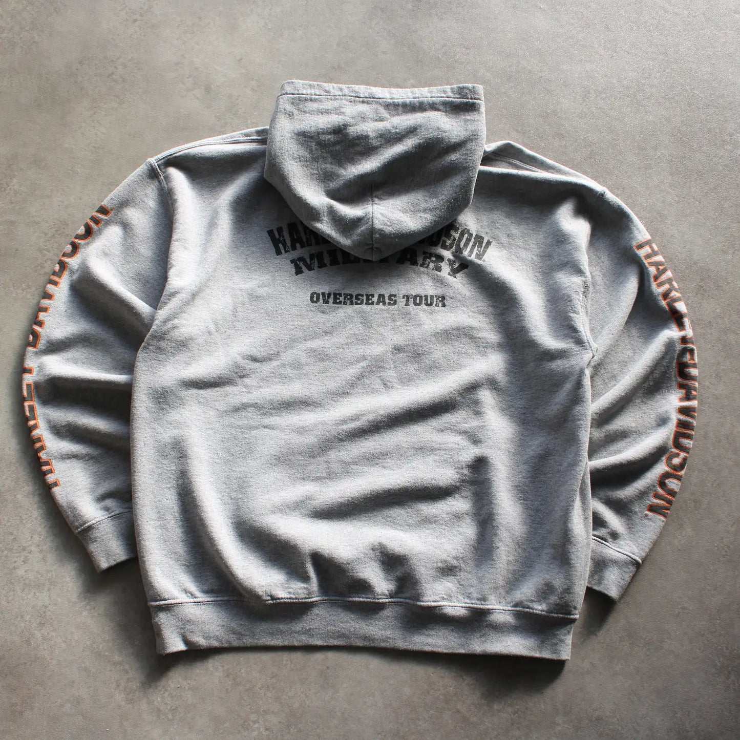 Harley Davidson Printed Hoodie – Grey/Orange (Man-L)