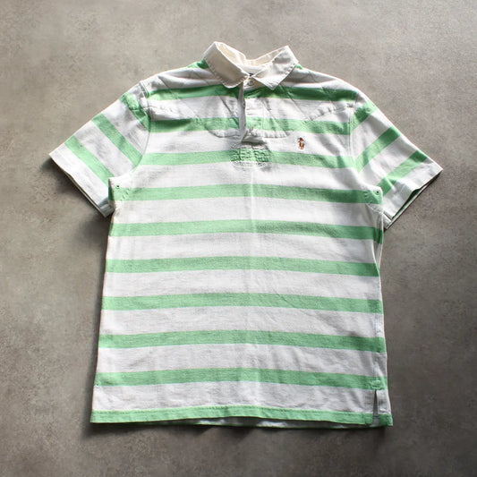 Ralph Lauren Striped Polo Shirt – White/Green (Man-M)