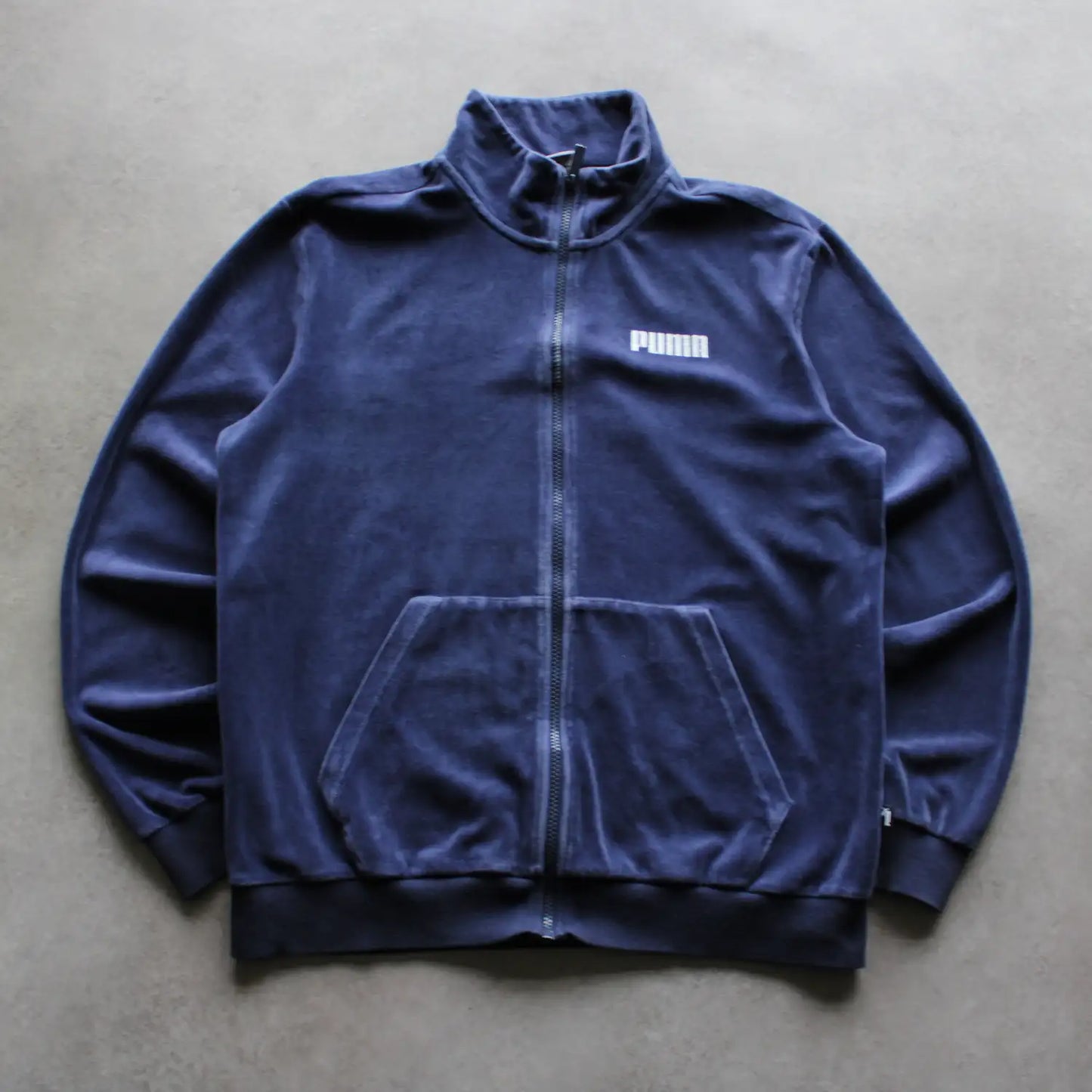 Puma Velour Zip-Up Jacket – Navy (Man-M)