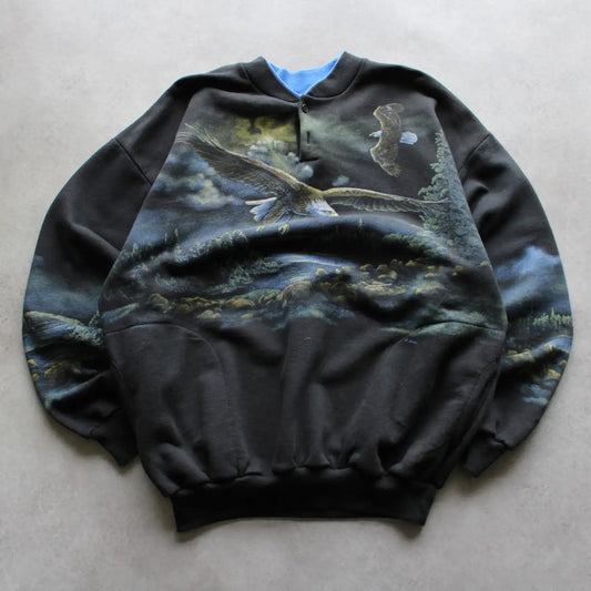 Art Unlimited Printed Sweatshirt – Black (Man-XL)