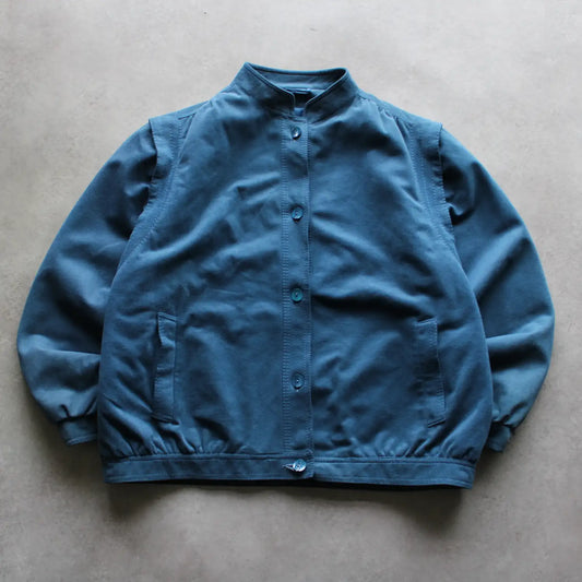 Vintage Buttoned Bomber Jacket – Blue (Man-M)