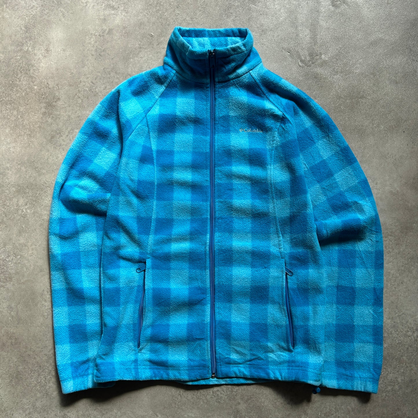 Columbia Plaid Fleece Jacket L