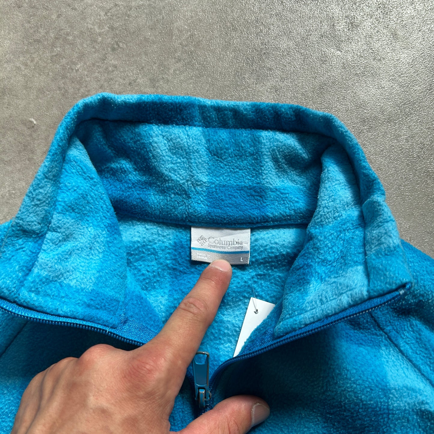 Columbia Plaid Fleece Jacket L