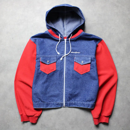 Modano Denim Zip Hoodie – Blue/Red (Woman-XL)