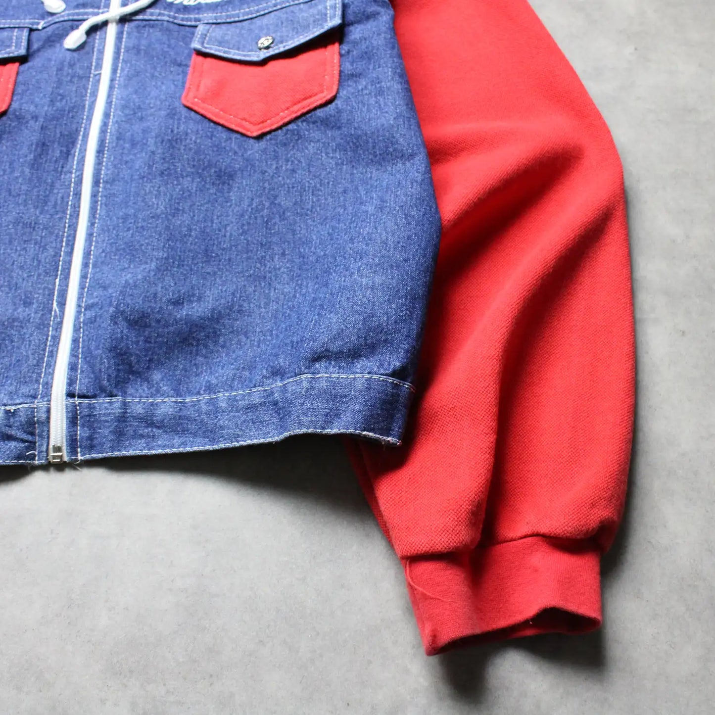 Modano Denim Zip Hoodie – Blue/Red (Woman-XL)