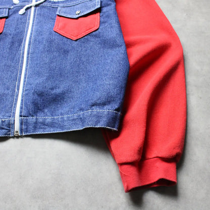 Modano Denim Zip Hoodie – Blue/Red (Woman-XL)