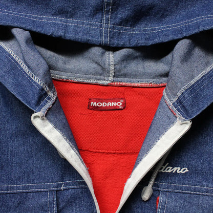 Modano Denim Zip Hoodie – Blue/Red (Woman-XL)
