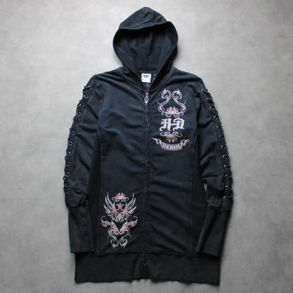 Harley Davidson All-Over Print Zip Hoodie – Black (Woman-M)