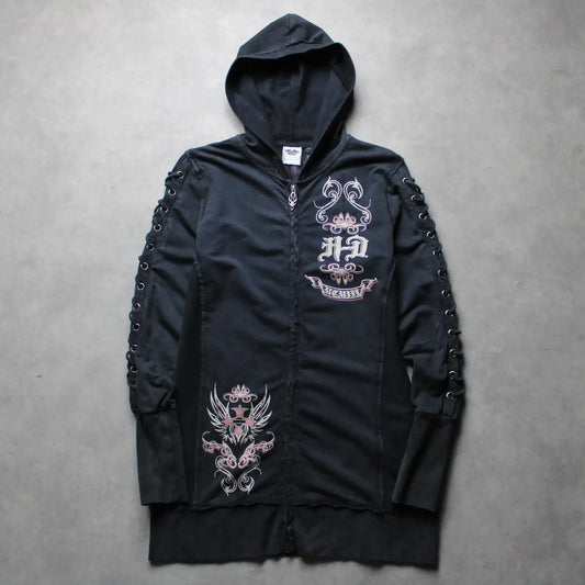 Harley Davidson All-Over Print Zip Hoodie – Black (Woman-M)