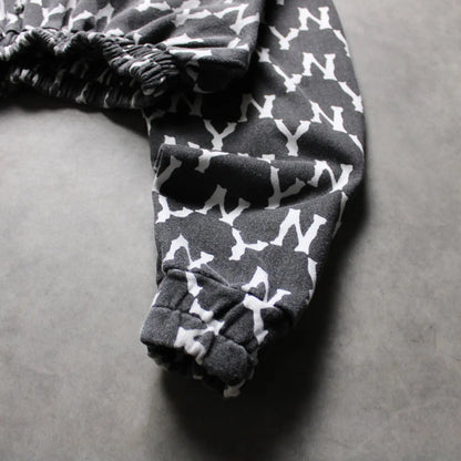 Yunaka All-Over Logo Crop Hoodie – Black/White (Woman-M)