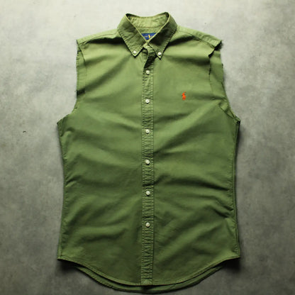 Ralph Lauren Cut-Off Sleeve Shirt – Green (Man-M)