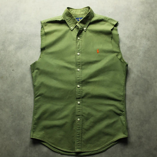 Ralph Lauren Cut-Off Sleeve Shirt – Green (Man-M)