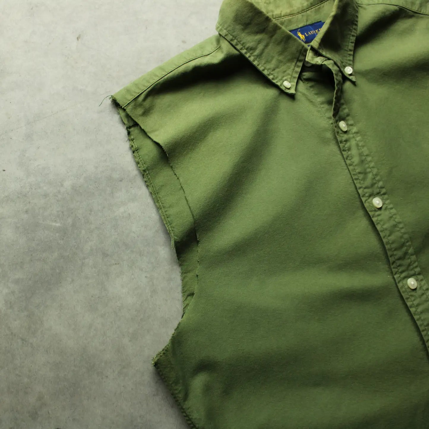 Ralph Lauren Cut-Off Sleeve Shirt – Green (Man-M)