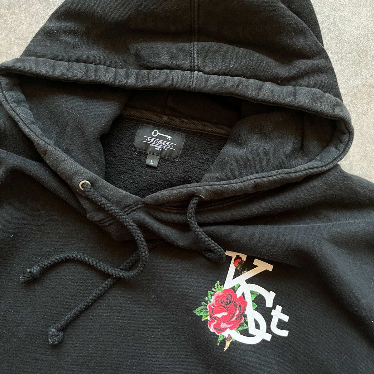 Key Street Black Hoodie L