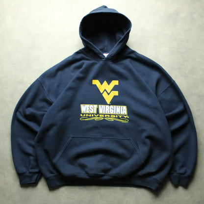 Gildan West Virginia University Printed Hoodie – Navy (Man-XXL)