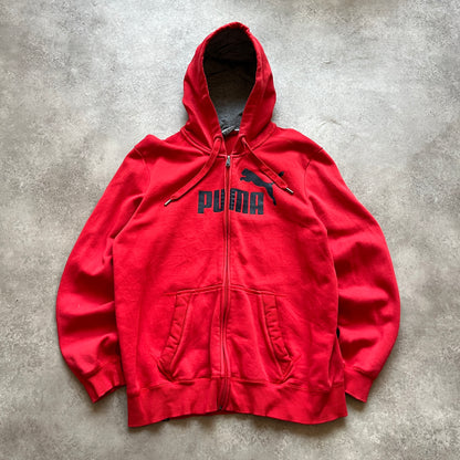 Puma Red Zip Hoodie L
