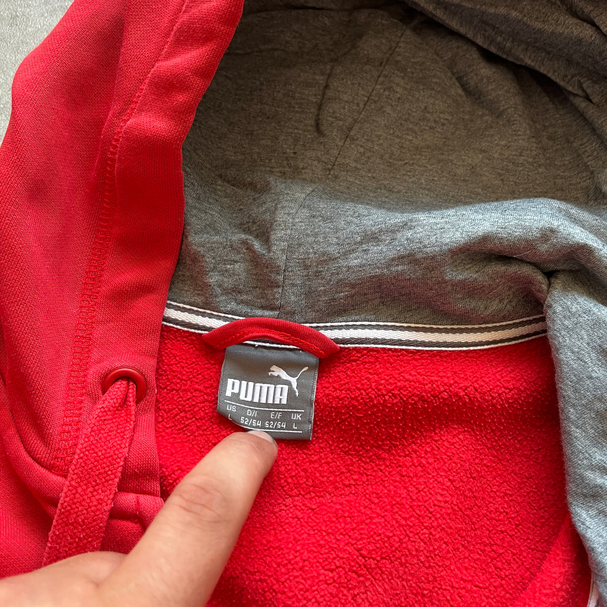 Puma Red Zip Hoodie L