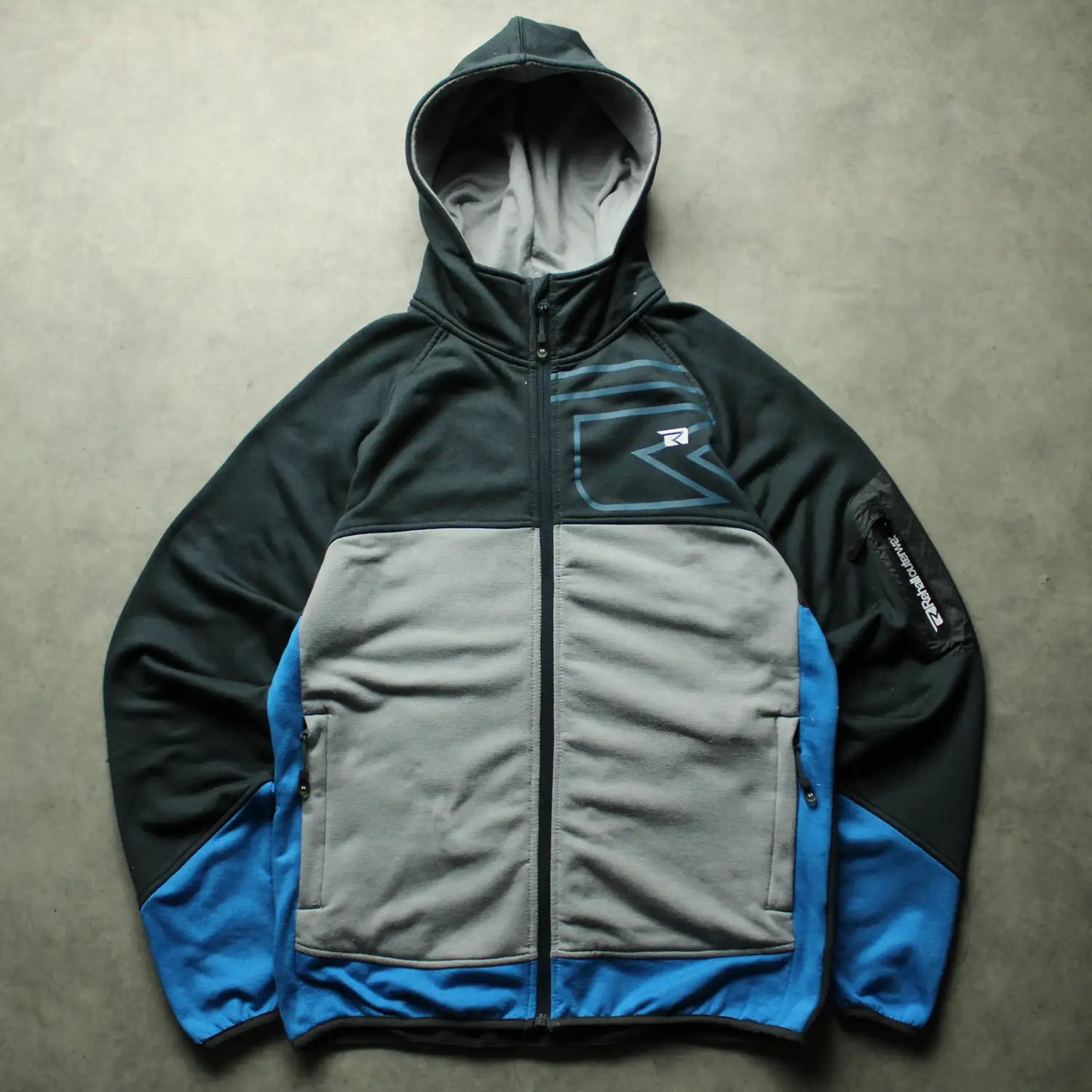 Rehall Technical Zip Hoodie – Grey/Blue (Man-L)