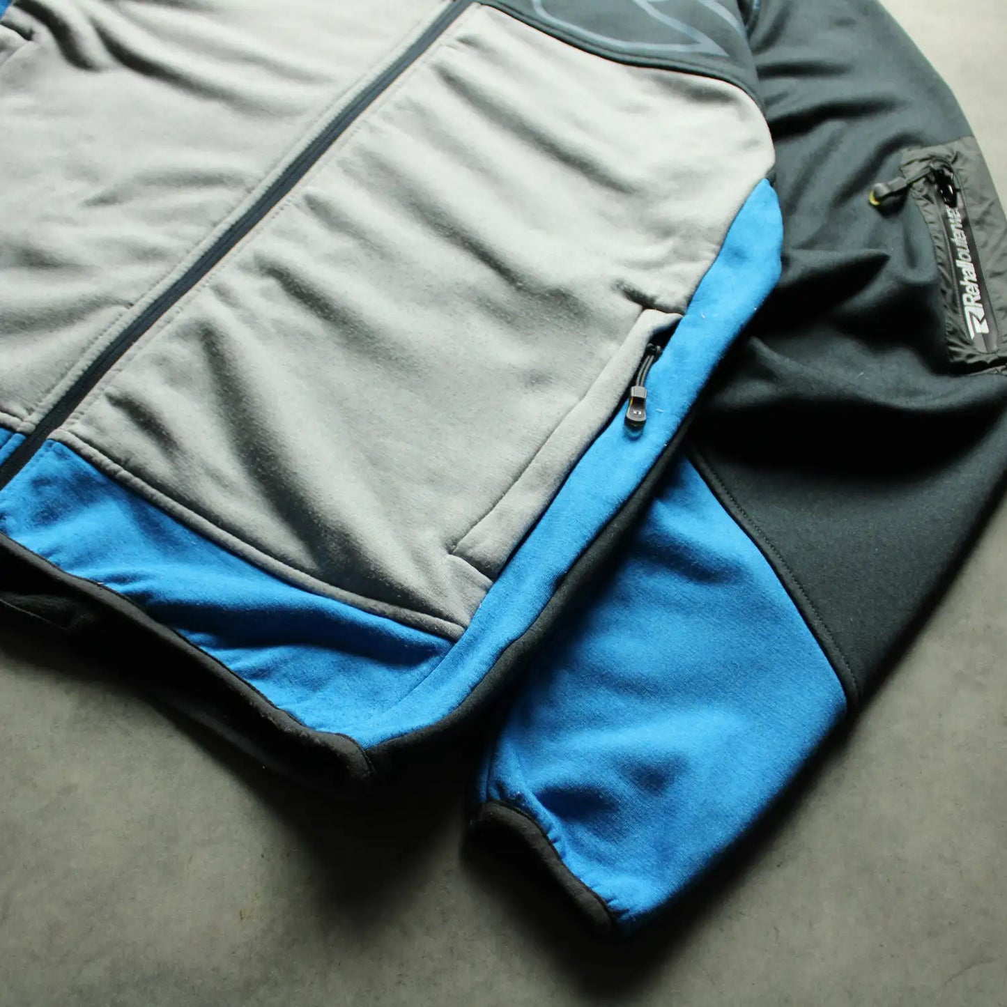 Rehall Technical Zip Hoodie – Grey/Blue (Man-L)