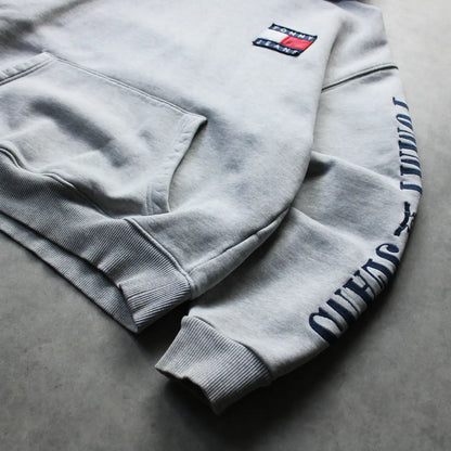 Tommy Jeans Flag Logo Hoodie – Grey (Man-M, Flawed)