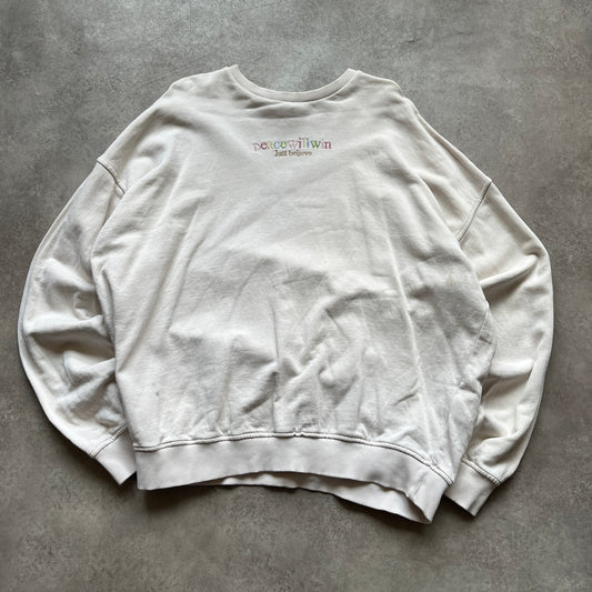 Review Peace Will Win Cream Sweatshirt M