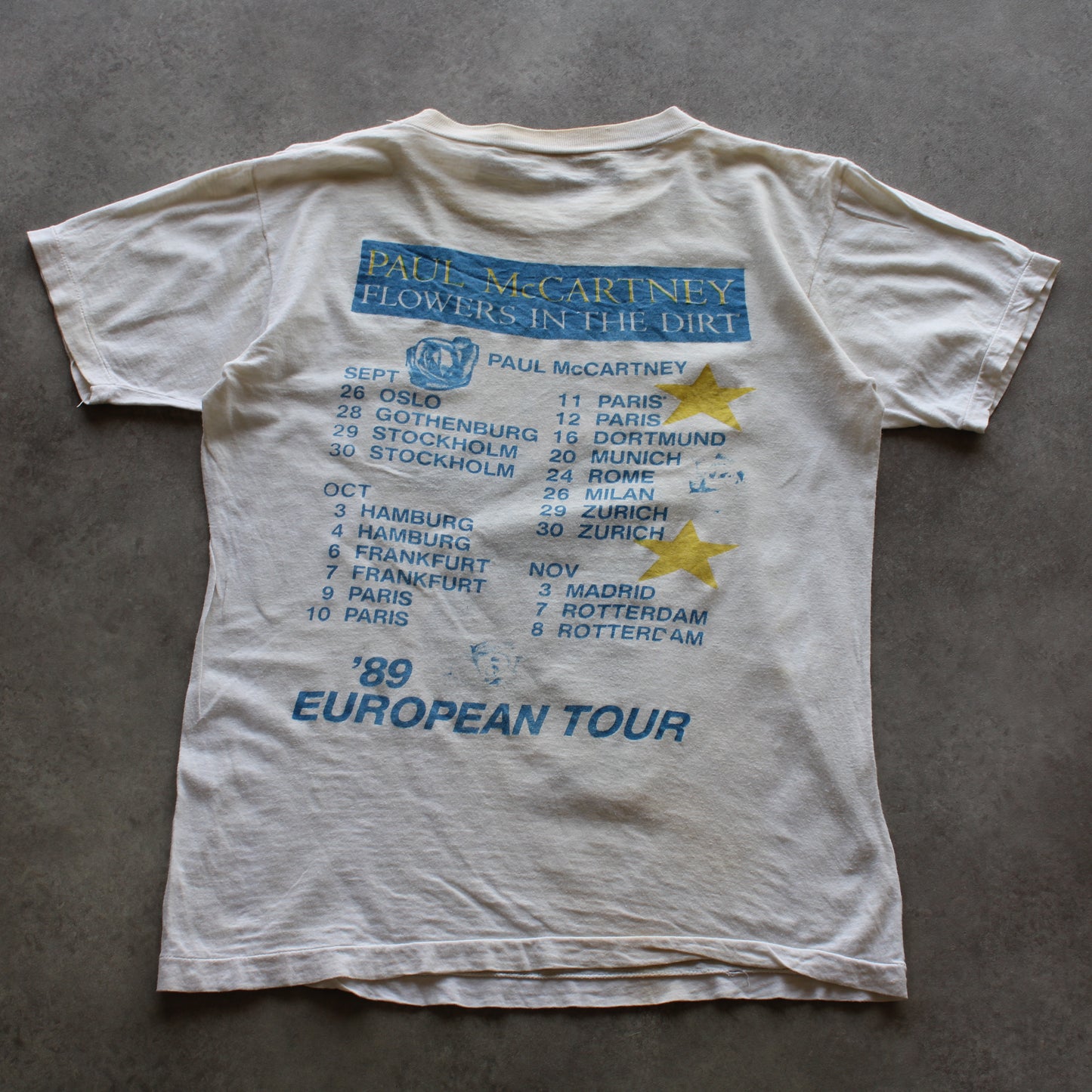 Paul McCartney "Flowers in the Dirt" 1989 European Tour T-Shirt (Man-S) [DISTRESSED]