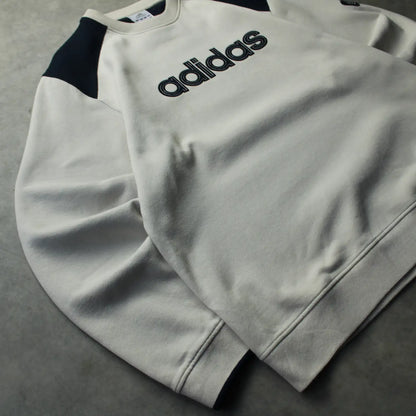 Adidas Embroidered Logo Crewneck Sweatshirt – Cream/Black (Man-L)