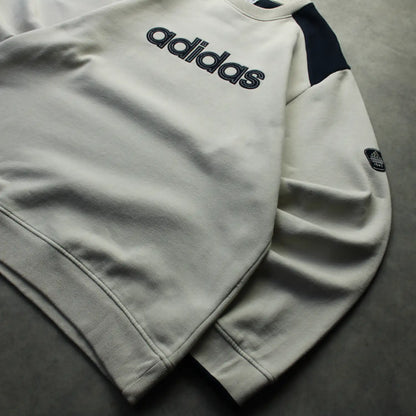 Adidas Embroidered Logo Crewneck Sweatshirt – Cream/Black (Man-L)