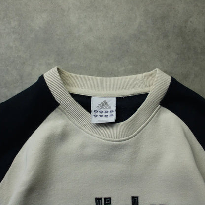 Adidas Embroidered Logo Crewneck Sweatshirt – Cream/Black (Man-L)