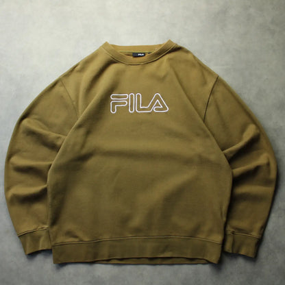 Fila Big Logo Crewneck Sweatshirt – Mustard (Man-XL)