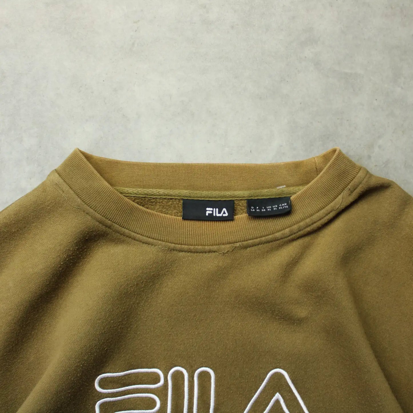 Fila Big Logo Crewneck Sweatshirt – Mustard (Man-XL)