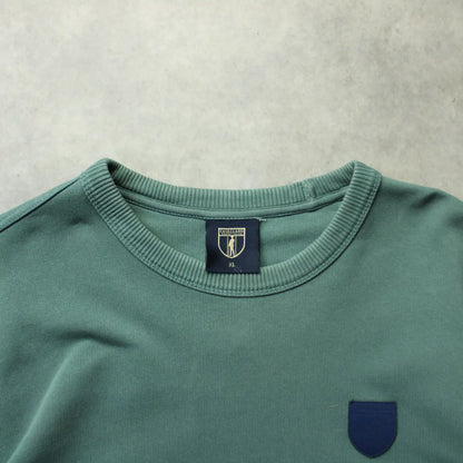 Cavallaro Napoli Shield Logo Crewneck Sweatshirt – Teal (Man-XL)