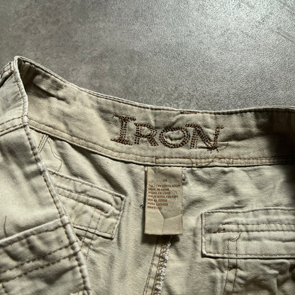 Iron Beige Cargo Shorts W38