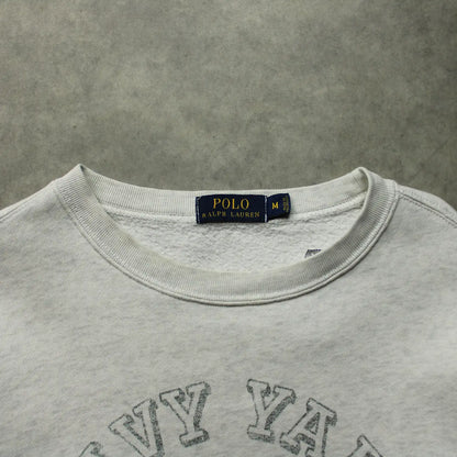 Ralph Lauren Navy Yard Cropped Crewneck Sweatshirt – Grey (Woman-M)