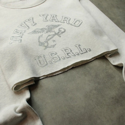 Ralph Lauren Navy Yard Cropped Crewneck Sweatshirt – Grey (Woman-M)