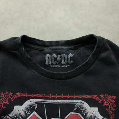 AC/DC Graphic Print Crewneck Sweatshirt – Black (Man-M)