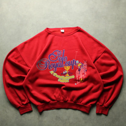 Polo Royal Cup Graphic Crewneck Sweatshirt – Red (Man-M)