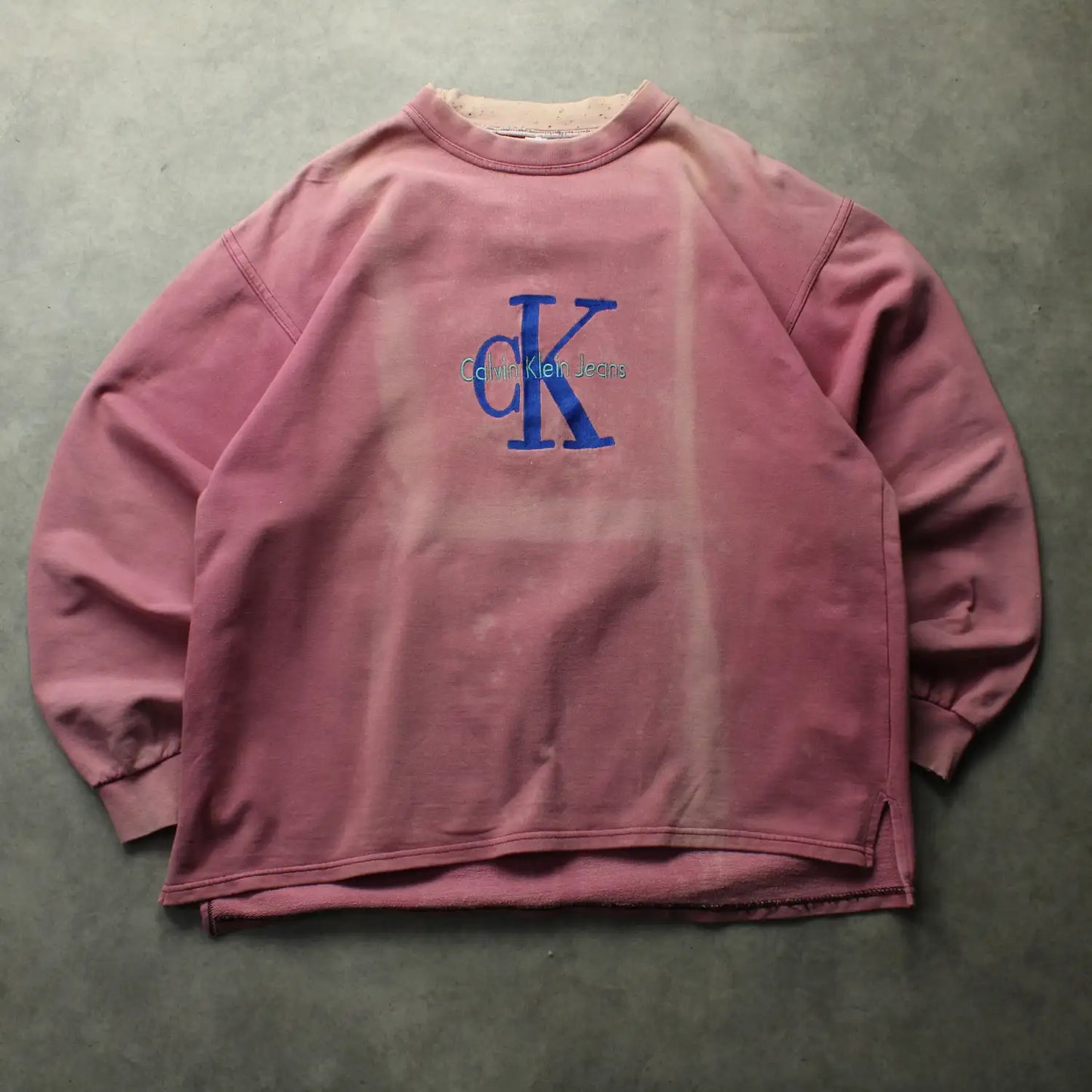 Calvin Klein Embroidered Sweatshirt – Pink (Man-L,Distressed)