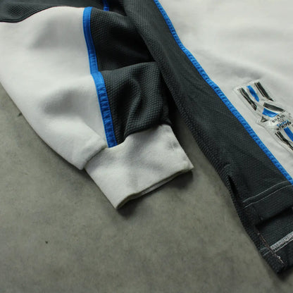 Adidas V-Neck Sweatshirt – White/Blue (Man-XL,Flawed)