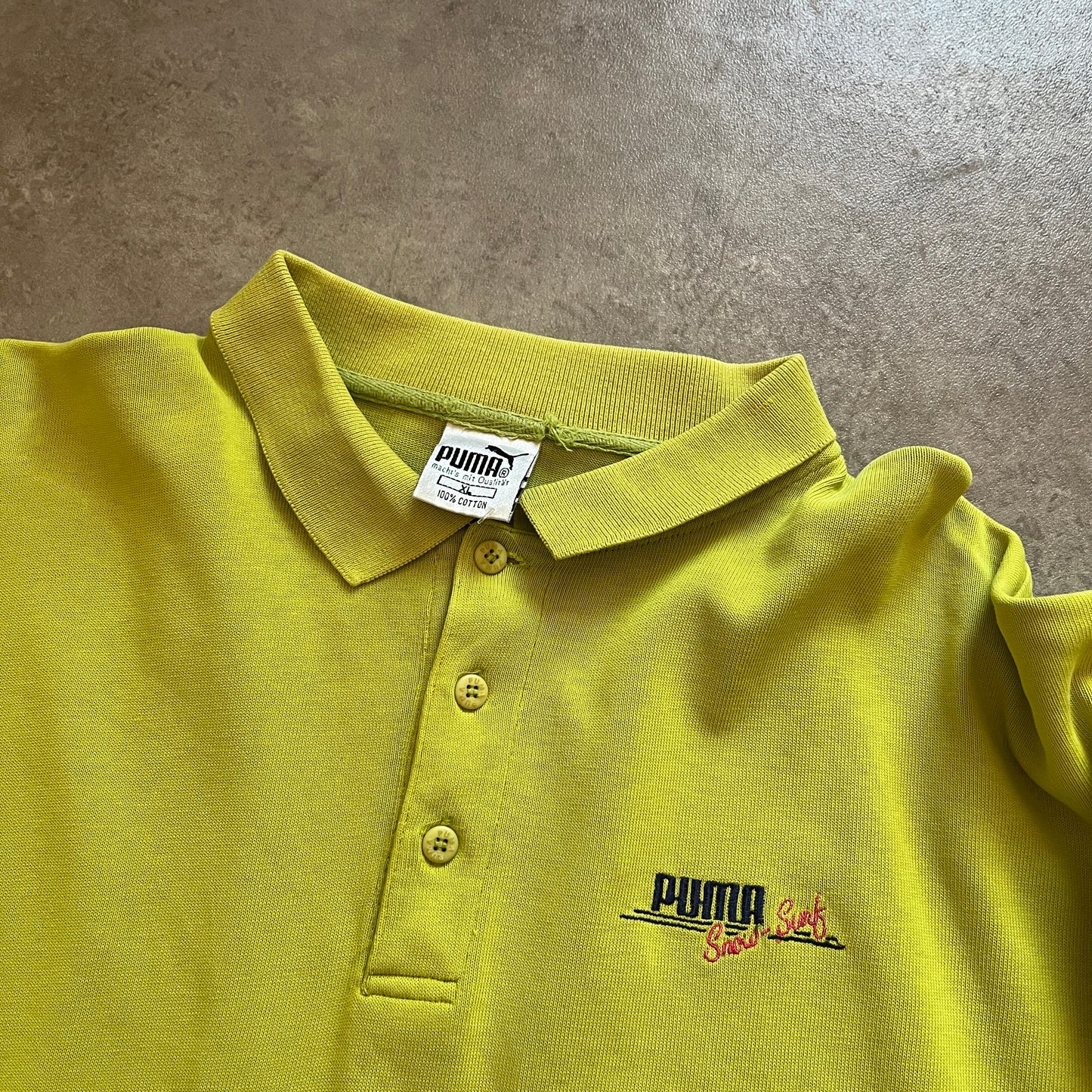 Puma Vintage Yellow Long Sleeve Polo Shirt XL