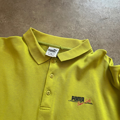 Puma Vintage Yellow Long Sleeve Polo Shirt XL