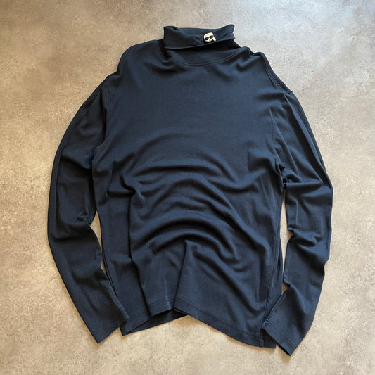 Karl Lagerfeld Black Turtleneck Long Sleeve Top M