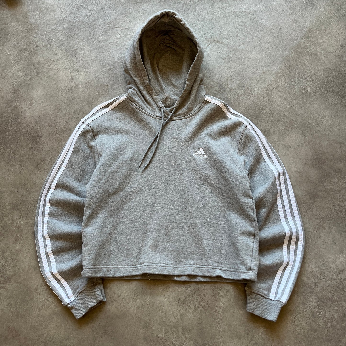Adidas Grey Cropped Hoodie M