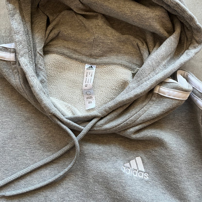 Adidas Grey Cropped Hoodie M