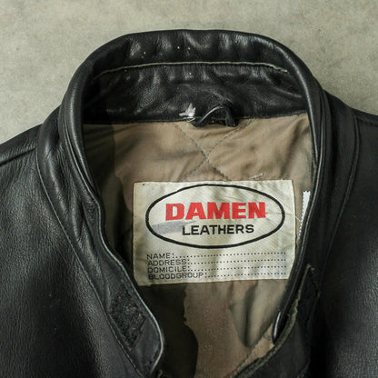 Damen Leathers Biker Leather Jacket – Black (Man-M)