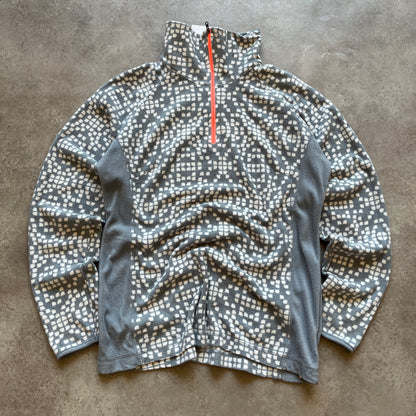 Columbia Grey Patterned Half Zip Fleece L