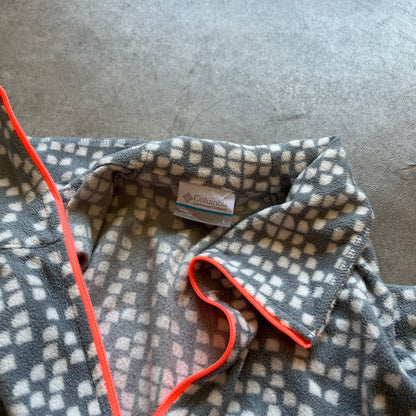 Columbia Grey Patterned Half Zip Fleece L