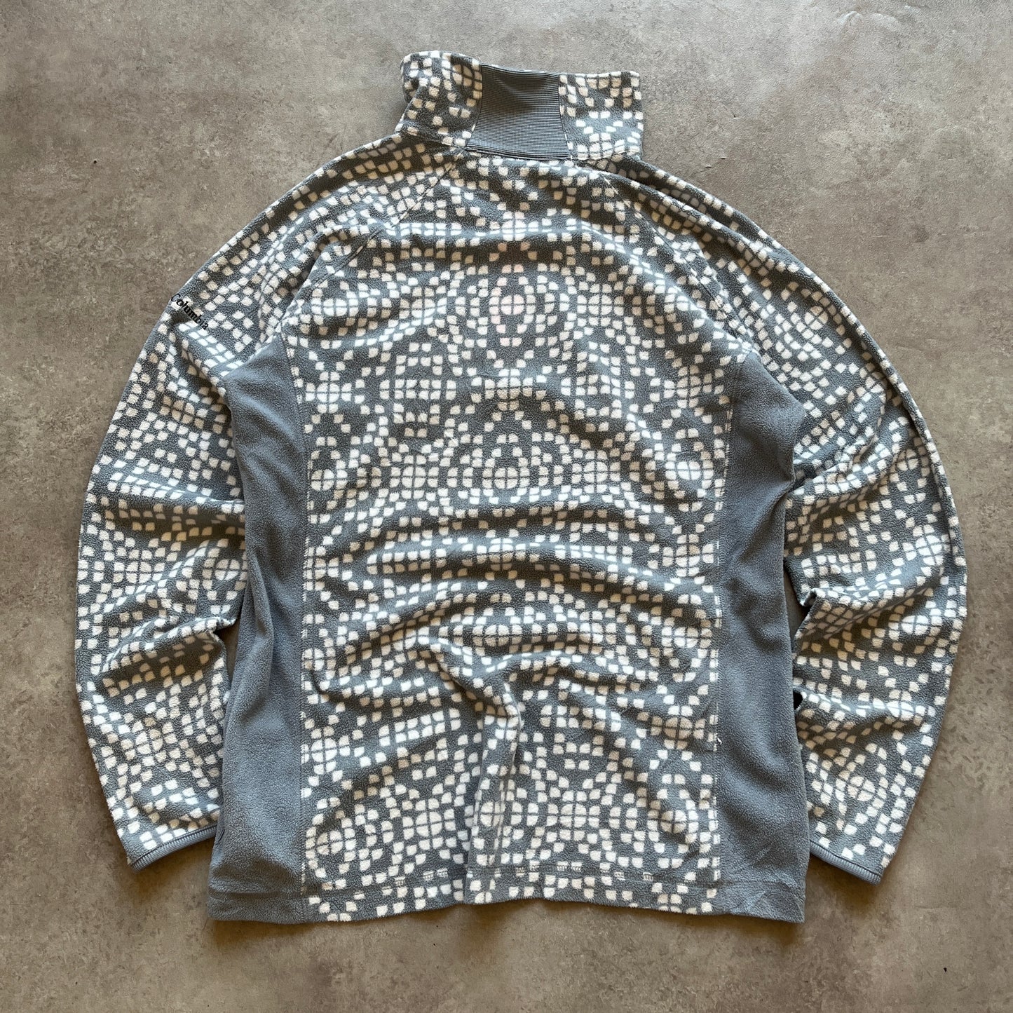 Columbia Grey Patterned Half Zip Fleece L