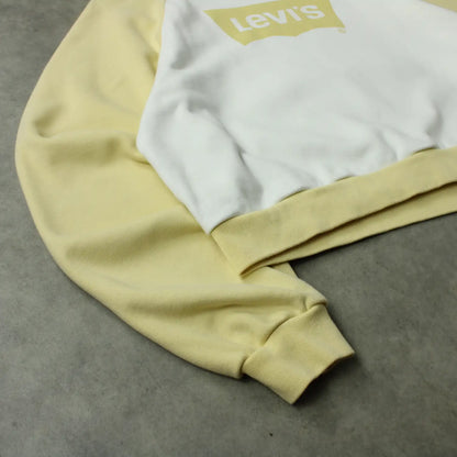 Levi’s Cropped Logo Sweatshirt – White/Yellow (Woman-M)