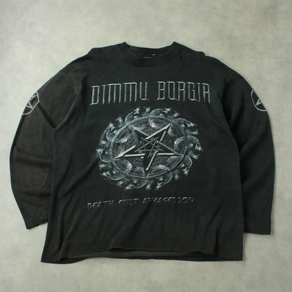 Dimmu Borgir Vintage Printed Longsleeve – Black (Man-L,Distressed)